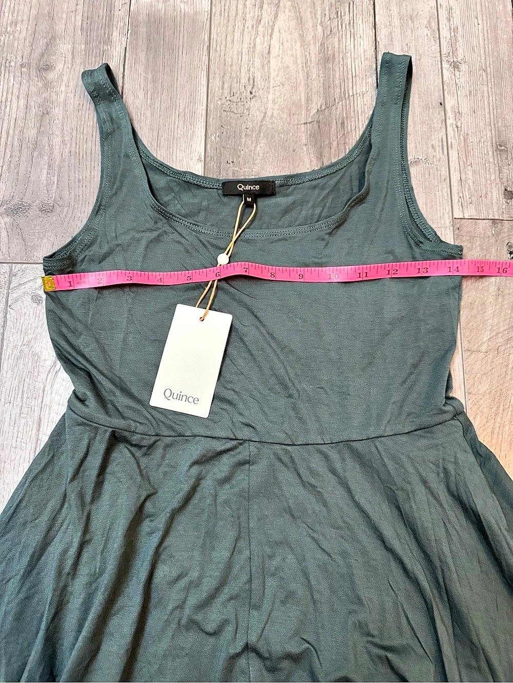 Quince Womens Tencel Jersey Fit & Flare Dress Dark Olive Green New NWT Medium - Picture 6 of 11